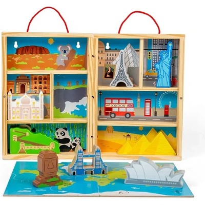 Bigjigs Toys Dřevěná cestovatelská hrací sada