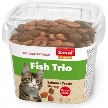 Sanal Bites SANAL Cat Fish Trio - сьомга, пъстърва и скариди, 75 гр, Холандия SC1590