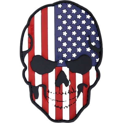 Gumová nášivka 101 Inc Skullhead vlajka USA - farebná