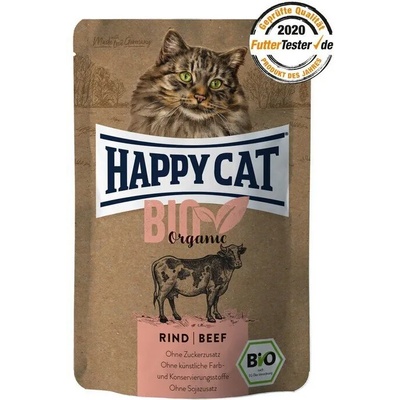 Happy Cat Organic Beef пауч с био говеждо месо за възрастни котки 85gr