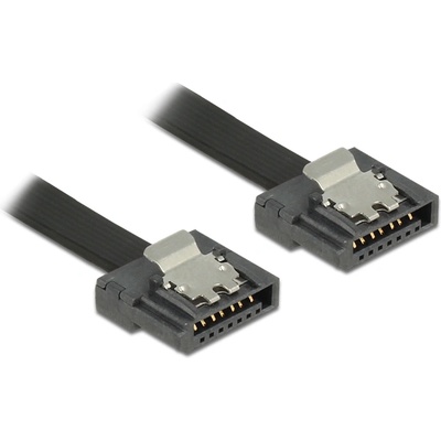 Delock кабел SATA FLEXI 6 Gb/s 20 cm черен метал