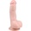 EasyToys - дилдо с вакуум, с тестиси - 15см, телесен цвят
