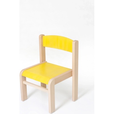 Hajdalánek Dětská židle Luca s tvarovanou opěrkou zad žlutá 26 cm