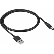 Akyga AK-DC-01 USB-A - 5.5 x 2.1 mm, 0,8m, černý