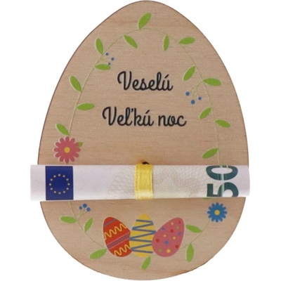 ČistéDrevo Drevená karta na peniaze - Veselú Veľkú noc