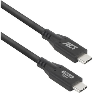 ACT кабел usb-c към usb-c, 1 м, черен (ac7441)
