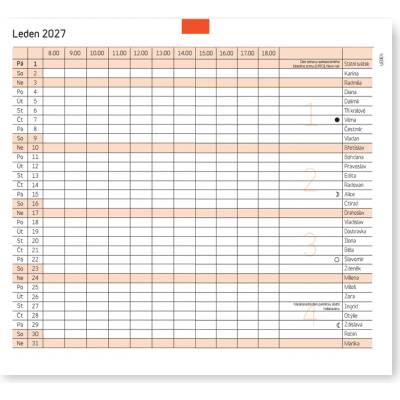 ADK Formulář Měsíční diář A6 2027 sešit