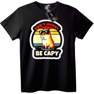 NOONEBRAND Тениска Don't Worry Be Capy - 2XL, White