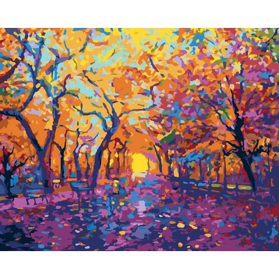 zuty Malování Podle Čísel Podzimní Listí 80 x 100 Cm Plátno Rám