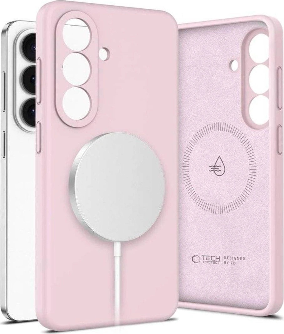 Tech-Protect Magsafe Калъф за Samsung S26 Plus, Tech-Protect Silicone Case, Розов (5906302390281)