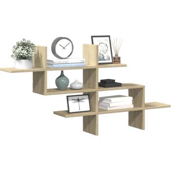 vidaXL Стенен рафт, дъб сонома, 124, 5x18x60, 5 см, инженерно дърво (853265)