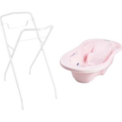 TEGA SET Dětská vanička profilovaná 2v1 KOMFORT a stojan 102 cm růžová bílá