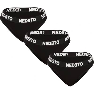 Nedeto Комплект от три - дамски бикини Nedeto black Nedeto | Cheren | ЖЕНИ | S