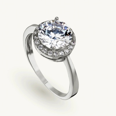 SilveAmo Stříbrný prsten se zirkonem Na bál obvod KK2F408 17 5