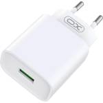 XO Стенно зарядно XO, CE02D QC 3.0 18W 1xUSB, бяло