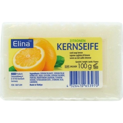 Elina Jádrové mýdlo na skvrny s vůní citronu 100 g