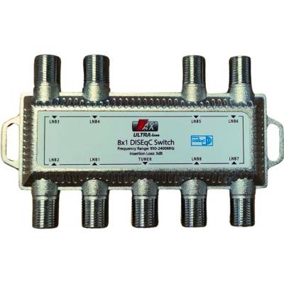AX DiSEqC switch 8x1, 8 LNB, podpora 1.2, kompatibilita s 4K