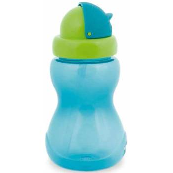 Canpol babies Преходно шише със сламка и капаче Canpol - Синьо, 270 ml (56/109_blu)