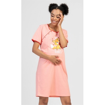 Dámska nočná košeľa materská Líška lososová