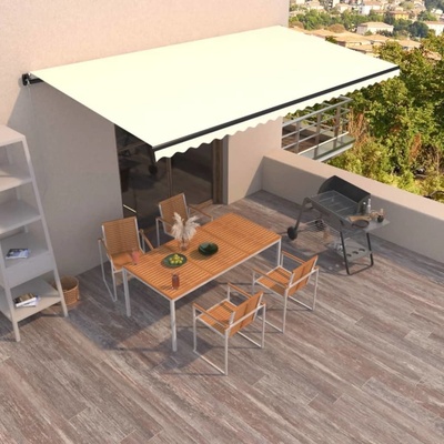 VidaXL Ručně zatahovací markýza 600 x 350 cm krémová