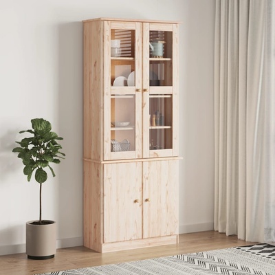 vidaXL Шкаф витрина ALTA, 77x35x186, 5 см, бор масив (353949)