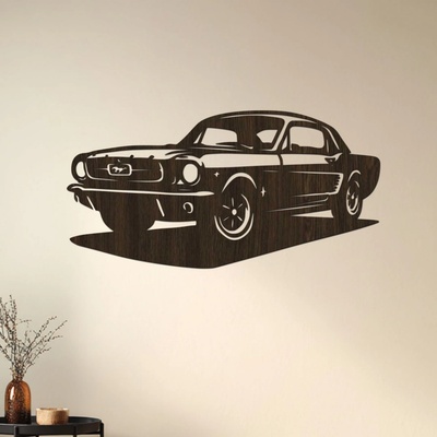 dřevo života Dřevěný obraz Ford Mustang Rozměry (cm): 80x40, Zvolte barvu dekoru: Wenge