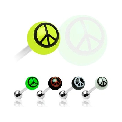 Marre piercing do jazyku činka peace HWBAQ0318