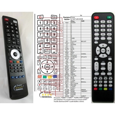 GENERAL ORAVA LT-827 LED E93B - съвместимо дистанционно управление на марката General (LT-827 LED E93B)