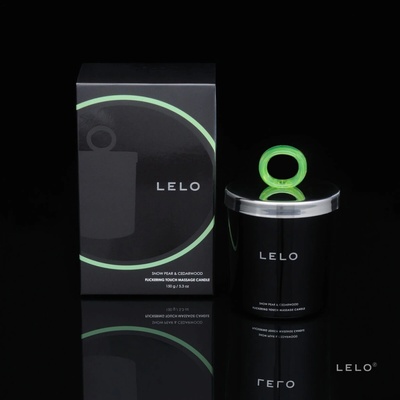 Lelo Třpytivá masážní svíčka hruška & cedrové dřevo 150g