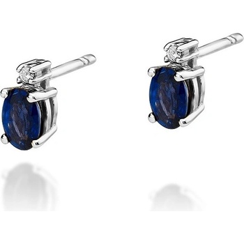 Blink-Blink zlaté diamantové náušnice so Zafírmi 3180BDZaB