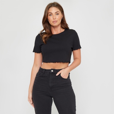 Be You Тениска Be You Women's Cropped Rib T-Shirt - Black