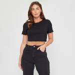 Be You Тениска Be You Women's Cropped Rib T-Shirt - Black