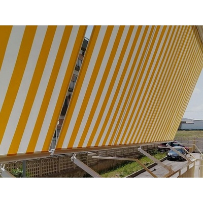 Mirtex Tkanina TENDA SOLE TAORMINA 220/211 Žluté pruhy šíře 200cm