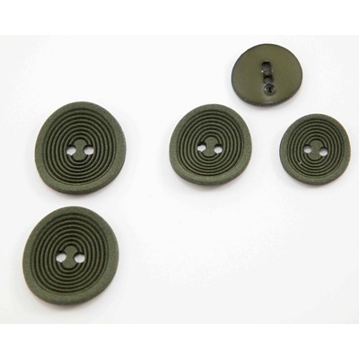 Dierkový gombík - ovál - khaki - priemer 2,5 cm