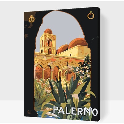 Vymalujsisam.cz Malování podle čísel Plakát Palermo Itálie Velikost 40 x 60 cm Rámování Na kartonové desce