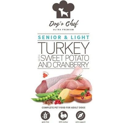 Dog’s Chef Turkey with Sweet potato And Cranberry Senior & Light 3 x 12 kg