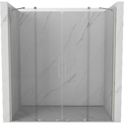 Mexen Velar Duo плъзгащи душ врати 170 см, прозрачно, матиран никел - 871-170-000-02-97 (871-170-000-02-97)