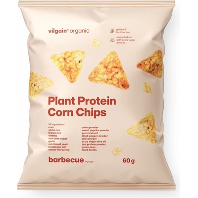 Multipack 12 ks X Vilgain Kukuřičné proteinové chipsy BIO BBQ 60 g