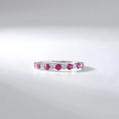 Lillian Vassago Prsten s rubíny a brilianty z bílého zlata LLV59 DR140WRU