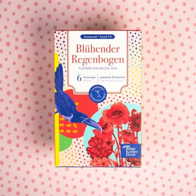 Magic Garden Seeds Kvetinová zmes "Rozkvitnutá dúha" štartovacia sada semien 1 sada