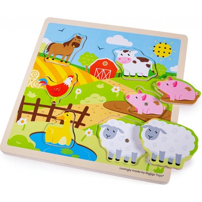 Bigjigs Toys vkládačka se zvukem Farma
