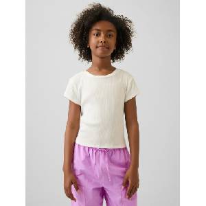 GAP Бебешка тениска с ребра GAP GAP | Byal | Момичешки | XS - zoot - 40,97 лв
