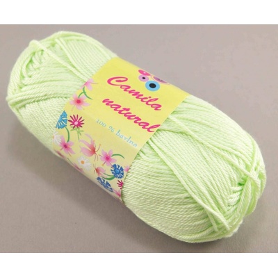 Priadza Camila natural - baby zelená - číslo farby 158
