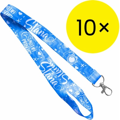 Šňůrka na krk Stáňa Modrá 10 ks