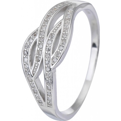 Bealio stříbrný prsten VLNKY zirkon 03 08290 2107