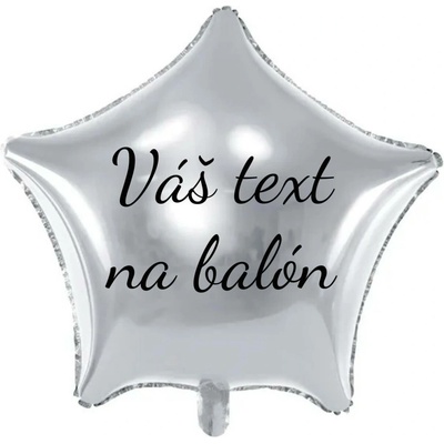 Personal PartyDeco Fóliový balón s textem Stříbrná hvězda 70 cm