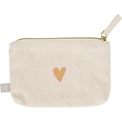 Räder kosmetická taštička Heart Embroidered béžová přírodní