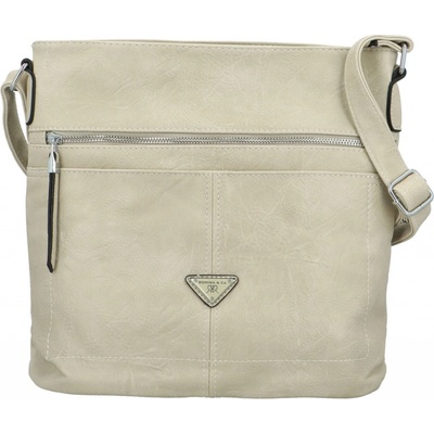 Trendy dámská koženková crossbody kabelka Skyler krémová