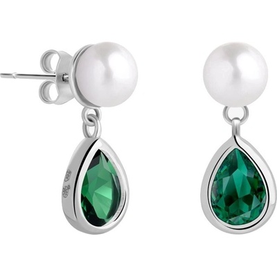 Preciosa elegantné strieborné náušnice s pravou perlou Pure Pearl 5337 66