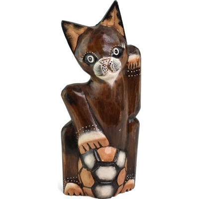 Dřevěná kočička s balónem B 26 cm